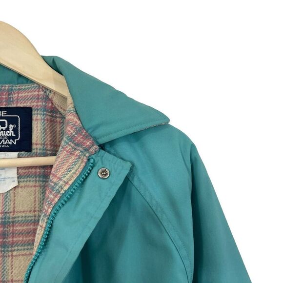 Vintage Woolrich Small Jacket Wool Plaid Lined Blue Snap USA Made Womens - Picture 5 of 16